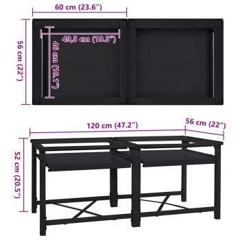 Waschmaschinen-Podest 2 pcs Schwarz 64 x 55 x 32,5 cm Stahl