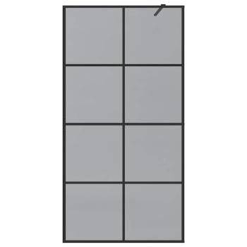 Walk-in Duschwand Schwarz 100 x 195 cm Gehärtetes Glas