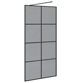 Walk-in Duschwand Schwarz 100 x 195 cm Gehärtetes Glas