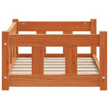 Hundebett Wachsbraun 65,5 x 50,5 x 28 cm Massives Kiefernholz