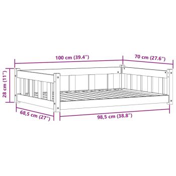 Hundebett Wachsbraun 55 x 45 x 28 cm Massives Kiefernholz