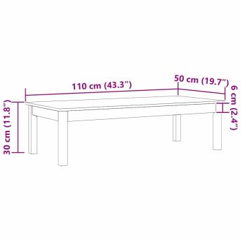 Couchtisch Max Braun 110 x 50 x 30 cm Massives Kiefernholz
