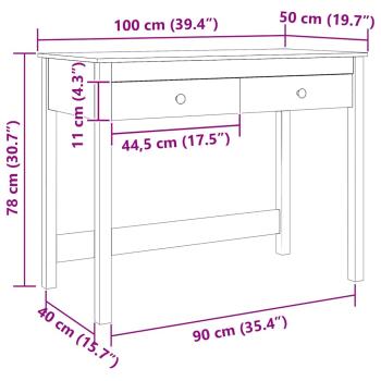 Schreibtisch Max Braun 100 x 50 x 78 cm Massives Kiefernholz