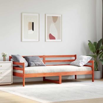 Tagesbett mit Kopfteil Wachsbraun Massives Kiefernholz