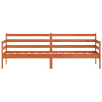 Tagesbett mit Kopfteil Wachsbraun Massives Kiefernholz