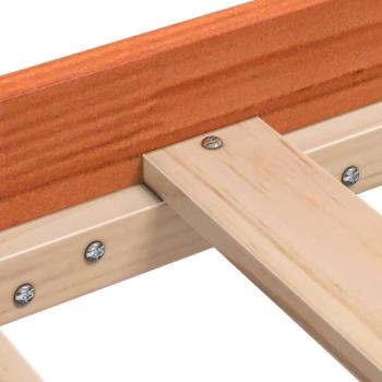 Tagesbett mit Kopfteil Wachsbraun Massives Kiefernholz