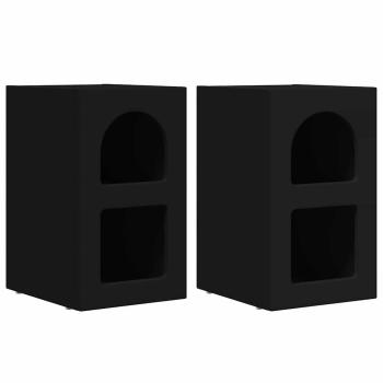 Nachttisch 2 pcs Schwarz 29,5 x 35 x 50 cm Holzwerkstoff