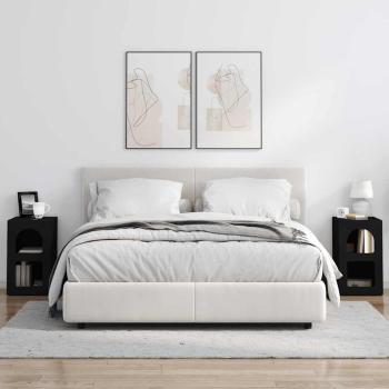 Nachttisch 2 pcs Schwarz 29,5 x 35 x 50 cm Holzwerkstoff