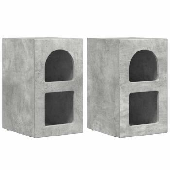Nachttisch 2 pcs Beton Grau 29,5 x 35 x 50 cm Holzwerkstoff