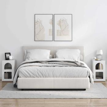 Nachttisch 2 pcs Hochglanz Weiß 29,5 x 35 x 50 cm Holzwerkstoff