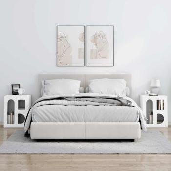 Nachttisch 2 pcs Weiß 40 x 35 x 50 cm Holzwerkstoff