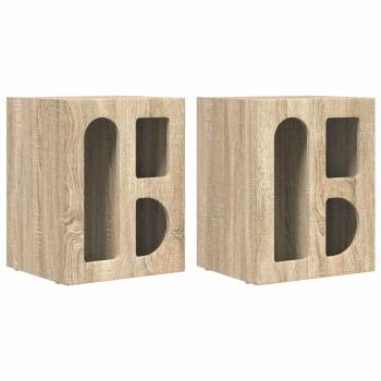 Nachttisch 2 pcs Sonoma-Eiche 40 x 35 x 50 cm Holzwerkstoff