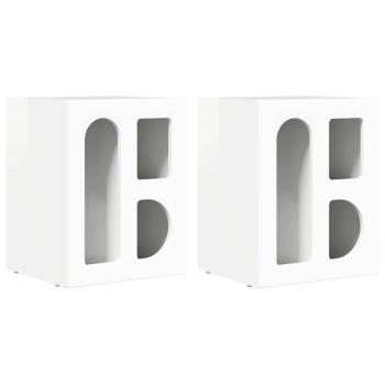 Nachttisch 2 pcs Hochglanz Weiß 40 x 35 x 50 cm Holzwerkstoff