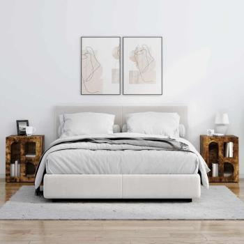 Nachttisch 2 pcs Geräucherte Eiche 40 x 35 x 50 cm