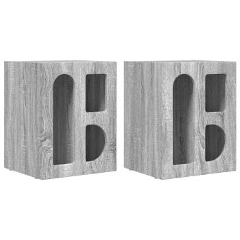 Nachttisch 2 pcs Graues Sonoma 40 x 35 x 50 cm Holzwerkstoff