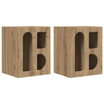 Nachttisch 2 pcs Artisan-Eiche 40 x 35 x 50 cm Holzwerkstoff