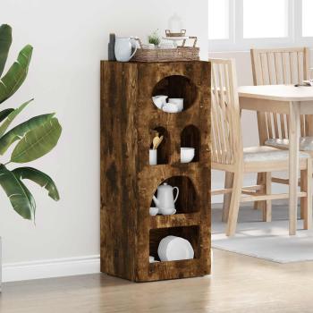 ARDEBO.de - Sideboard Geräucherte Eiche 40 x 35 x 100,5 cm Holzwerkstoff