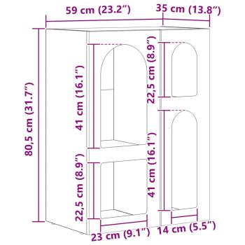 Sideboard Graues Sonoma 59 x 35 x 80,5 cm Holzwerkstoff