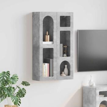 ARDEBO.de - Hängeschrank Beton Grau 59 x 20 x 100 cm Holzwerkstoff