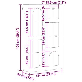 Hängeschrank Beton Grau 59 x 20 x 100 cm Holzwerkstoff