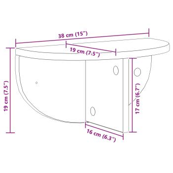 Wandregal Wandmontiert 2 pcs Weiß 38 x 19 x 19 cm Holzwerkstoff