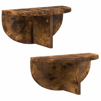 Wandregal 2 pcs Geräucherte Eiche 38 x 19 x 19 cm Holzwerkstoff