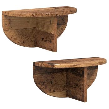 Wandregal 2 pcs Altholz 38 x 19 x 19 cm Holzwerkstoff