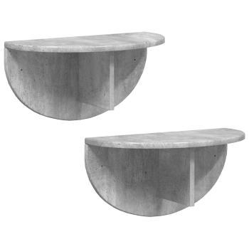 Wandregal 2 pcs Beton Grau 38 x 19 x 19 cm Holzwerkstoff