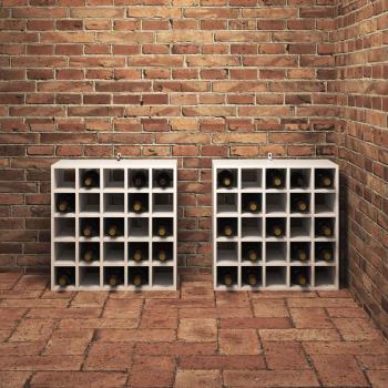 Weinregal 2 pcs Weiß 56 x 25 x 56 cm Massives Kiefernholz