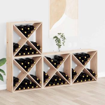 ARDEBO.de - Weinregal 4 pcs Natur 62 x 25 x 62 cm Massives Kiefernholz