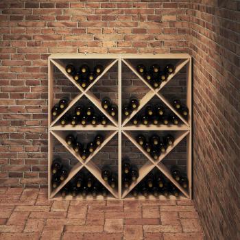 Weinregal 4 pcs Natur 62 x 25 x 62 cm Massives Kiefernholz