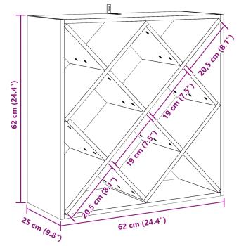 Weinregal 2 pcs Natur 62 x 25 x 62 cm Massives Kiefernholz