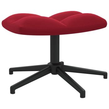 ARDEBO.de - Relaxsessel mit Hocker Weinrot Samt