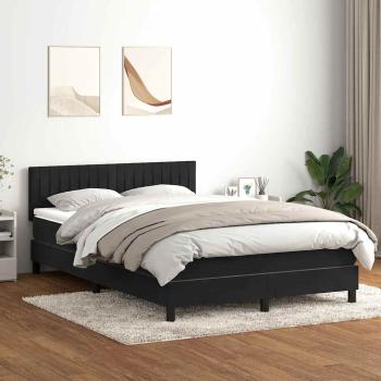 Boxspringbett mit Matratze Schwarz 160x210 cm Samt