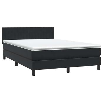 Boxspringbett mit Matratze Schwarz 160x220 cm Samt