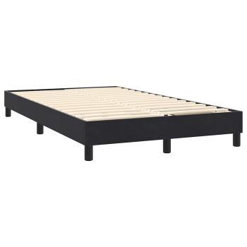 Boxspringbett mit Matratze & LED Schwarz 160x210 cm Samt