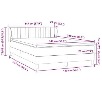 Boxspringbett mit Matratze Rosa 140x210 cm Samt