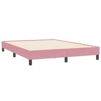 Boxspringbett mit Matratze Rosa 140x210 cm Samt