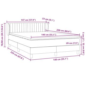 Boxspringbett mit Matratze Rosa 140x220 cm Samt