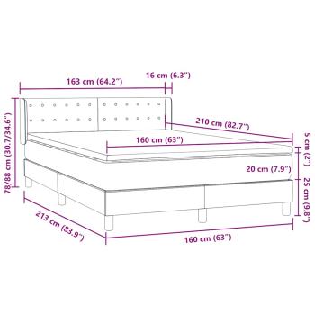 Boxspringbett mit Matratze Rosa 160x210 cm Samt