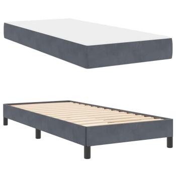 Boxspringbett mit Matratze Dunkelgrau 100 x 210 cm Stoff