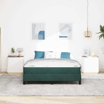 Boxspringbett mit Matratze Dunkelgrün 140 x 210 cm Stoff