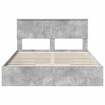 Aufbewahrungsbett Beton Grau 135 x 190 cm Holzwerkstoff