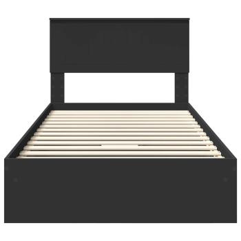 Aufbewahrungsbett Schwarz 100 x 200 cm Holzwerkstoff