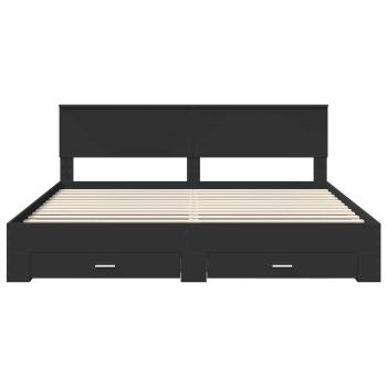 Bettrahmen Schwarz und Silber 200 x 200 cm Holzwerkstoff