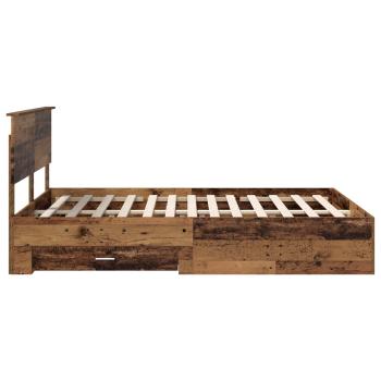 Bettrahmen mit Kopfteil Altholz 135 x 190 cm Holzwerkstoff