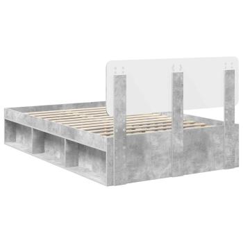 Bettrahmen mit Kopfteil Beton 120 x 200 cm Massives Kiefernholz