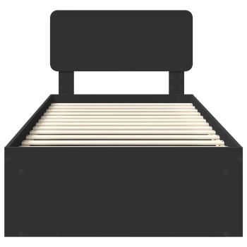 Bettrahmen Schwarz 100 x 200 cm Massives Kiefernholz