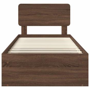 Bettrahmen Braun Eichen-Optik 90 x 190 cm Massives Kiefernholz