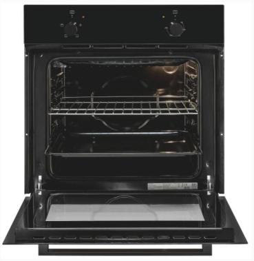 Exquisit EBE255-020 EEK: A Einbaubackofen, 59,5 cm breit, 59 L, Ober & Unterhitze, schwarz